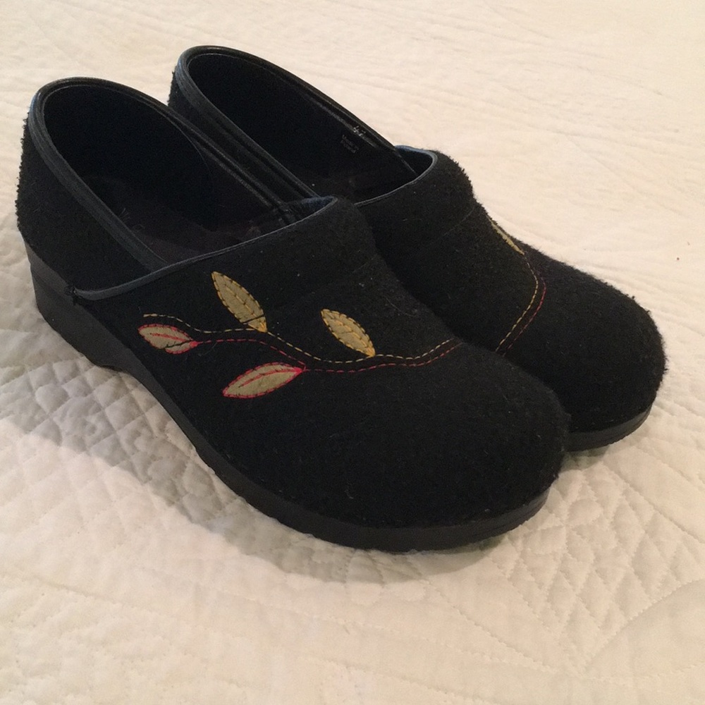 Dansko Black Felt Clogs